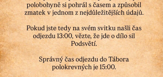 Pozor - odjezd v 15hodin !!!!